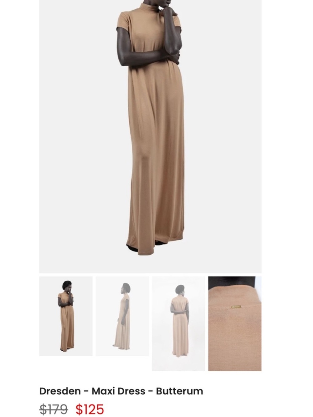 NWT 1 People Dresden Butter Rum Short Sleeve Maxi Dress. Size S
